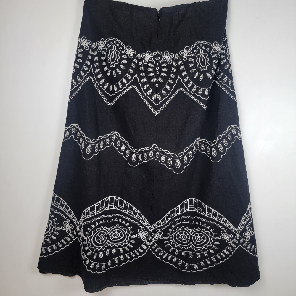 Sara Isabella Embroidered Linen Blend Full Length Skirt, Lined, EUC, size Large - Picture 2 of 5